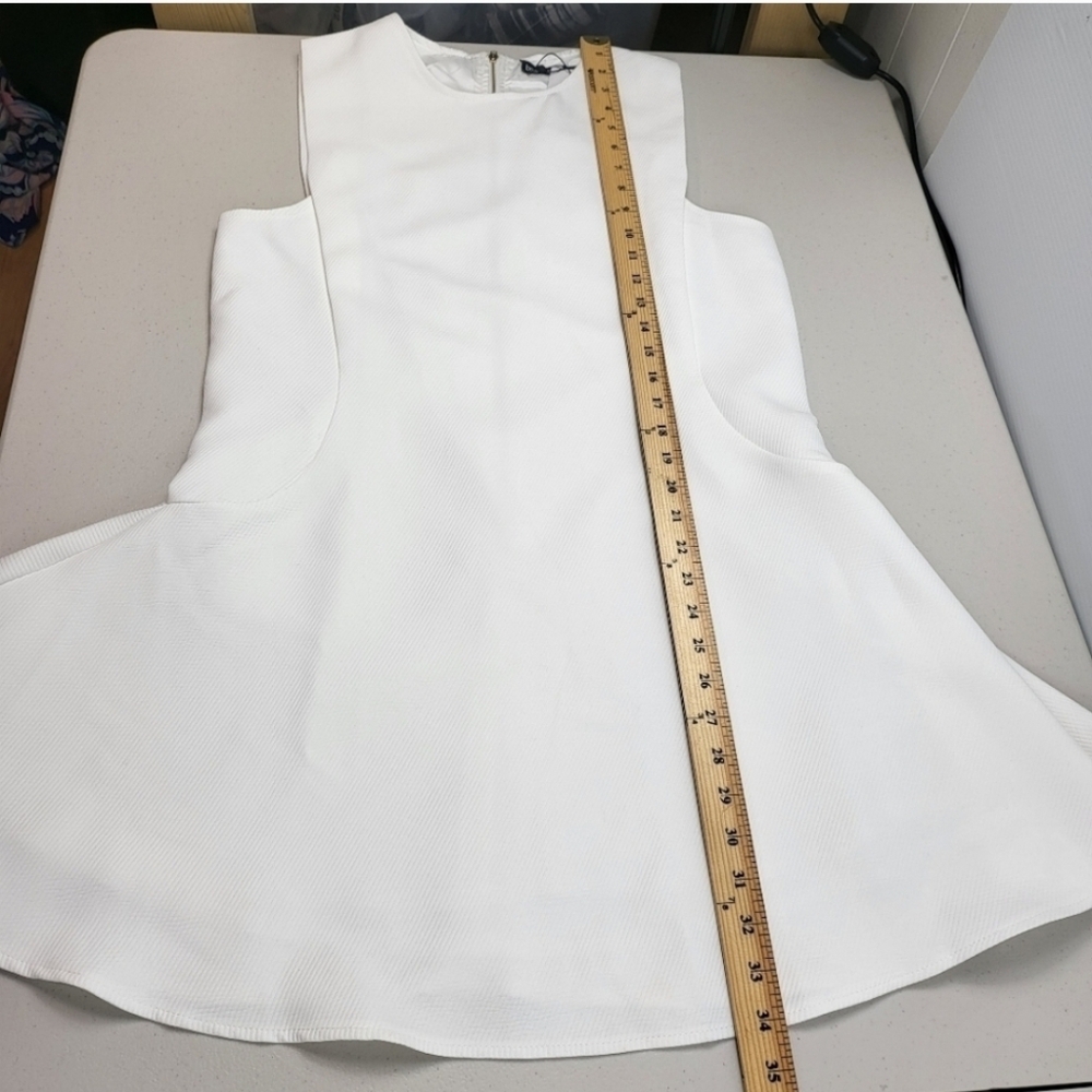 BooHoo White Sia Sporty Textured Fit and Flare Mini Dress Size 10 - Picture 6 of 10